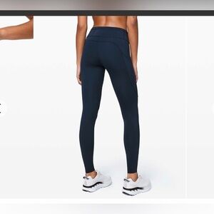 Lululemon Fast and Free Mid-Rise Tight 25" Non-Reflective Navy Leggings Size 4